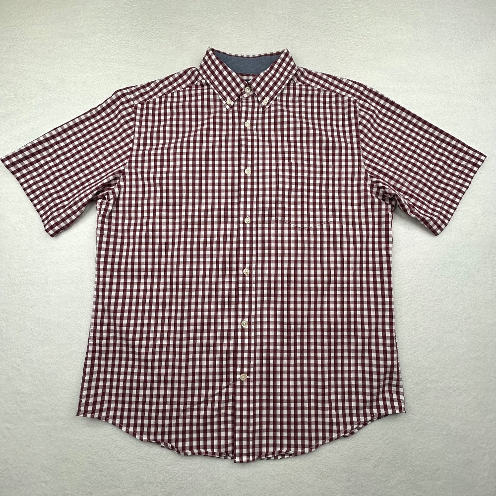 Mason James men's Medium Button-up Red & White Gingham (checkered) pattern
